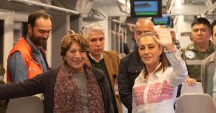 Sheinbaum y Delfina Gómez estrenan el Tren Suburbano al AIFA